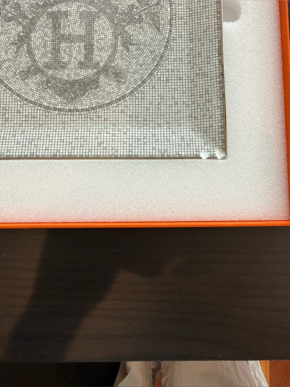 HERMES MOSAIQUE au 24 PLATINUM SQUARE PLATE n5 - Picture 5 of 9